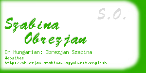 szabina obrezjan business card